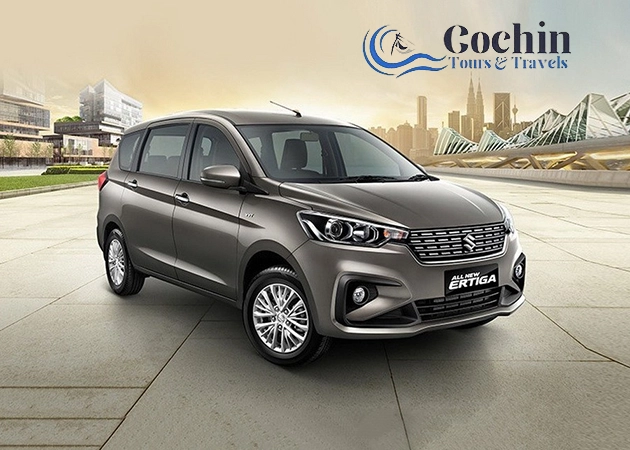 Travel in Kochi with Maruti Ertiga’s 7-seater setup, a roomy interior, and well-balanced suspension.
