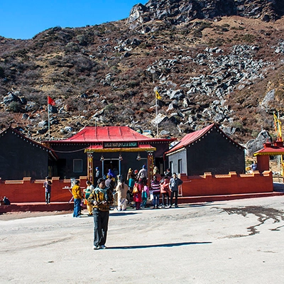 Devotees on a group trip to Baba Mandir Gangtok immersed in spiritual mountain vibes